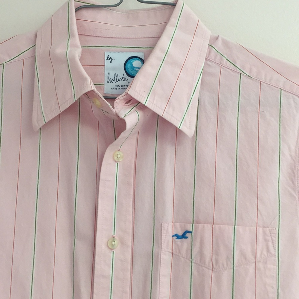 Hollister Men’s Button Down Shirt Pink GUC
